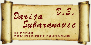 Darija Šubaranović vizit kartica